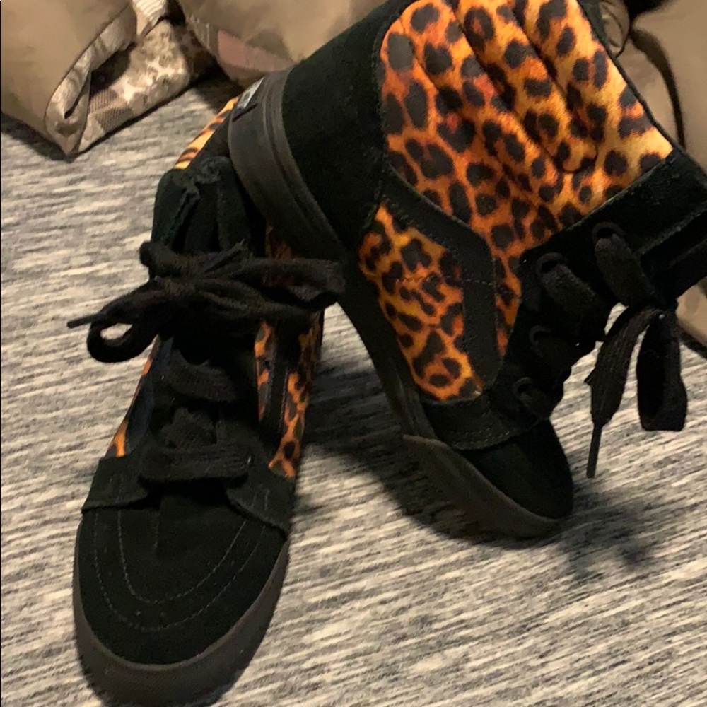 Vans leopard wedges never worn